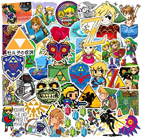 Cool and Popular Game Stickers(47PCS) The Legend of Zelda Stickers for Water Bottle Snowboard Laptop Luggage Car Motorcycle Bicycle Fridge DIY Styling Vinyl Home Waterproof Stickers (Zelda)