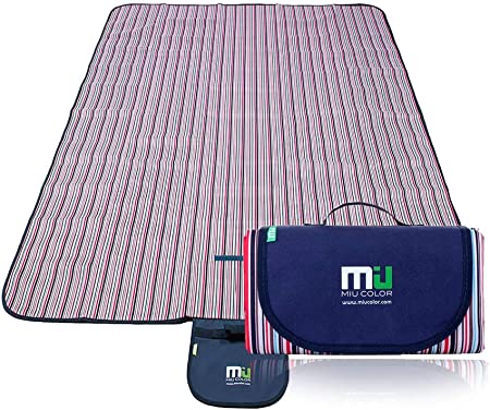 MIU COLOR Large Waterproof Outdoor Picnic Blanket, Sandproof and Waterproof Picnic Blanket Tote for Camping Hiking Grass Travelling