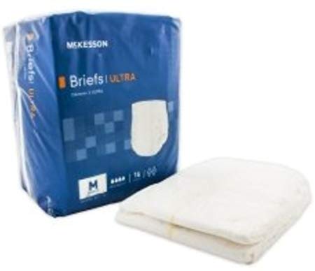 MCKESSON Incontinent Brief McKesson Tab Closure Medium Disposable Heavy Absorbency (#BRULMD, Sold Per Bag)