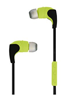 Avia Form Fitting Bluetooth Earbuds with Inline Mic & 2 Extra Ear Cushions, Yellow (More Colors)