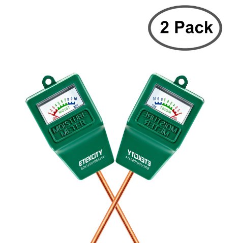 2 Pack Etekcity Indoor/Outdoor Soil Moisture Sensor Meter, Plant Care Hygrometer (Green)