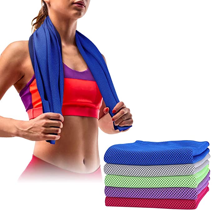 SKL Cooling Towel Pack of 3-5 Sports Towels Stay Cool Towel for Sports, Swimming, Women, Yoga, Workout, Athletes, Gym, Neck, Golf, Travel 40 x 12 inch