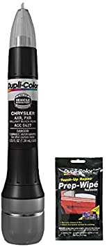 Dupli-Color ACC0427 Brilliant Black Pearl Exact-Match Scratch Fix All-in-1 Touch-Up Paint for Chrysler Vehicles (PXR, AXR) Bundle with Prep Wipe Towelette (2 Items)