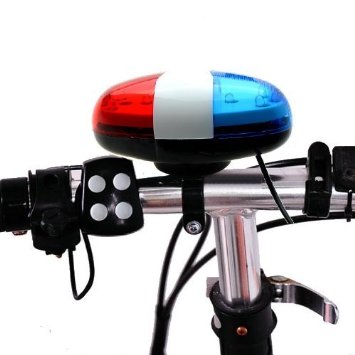 Estiq - Bicycle Police Car 6 LED Light 4 Sounds Trumpet Cycling Horn Bell