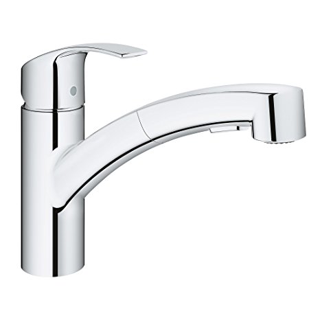 GROHE 30306000 Eurosmart Concetto Single-Handle Pull-Out Sprayer Kitchen Faucet In Starlight Chrome