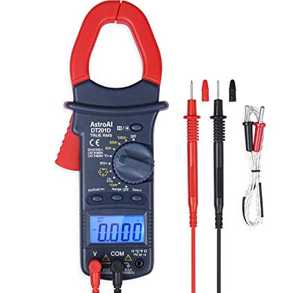 AstroAI Digital Clamp Meter, TRMS 6000 Counts Multimeter Volt Meter with Manual and Auto Ranging; Measures Voltage Tester, Current,Resistance,Continuity,Frequency;Tests Diodes (Renewed)