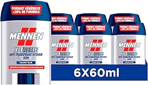 MENNEN X-TREME Anti transpirant homme 48H stick large sans alcool - Lot de 6