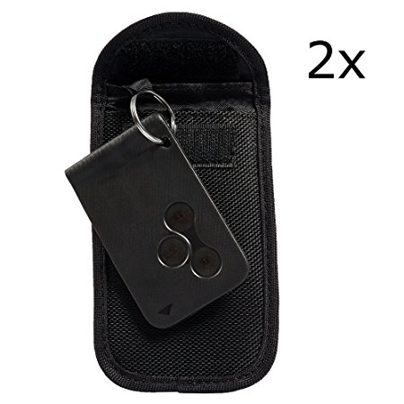 ECENCE 2x RFID radiation protection bag for keyless keys keyless go kessy car key signal blocker Theft protection Black color 12010103