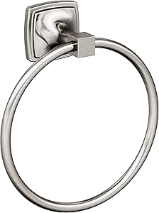 Amerock BH36092G10 | Brushed Nickel Towel Ring | 7-9/16 in (192 mm) Length Towel Holder | Stature | Hand Towel Holder for Bathroom Wall | Small Kitchen Towel Holder | Bath Accessories