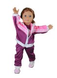 Gymnastics Outfit for American Girl Dolls 4 Piece Gymnastics Star Doll Clothes - Dress Along Dolly Includes Performance Leotard Warmup Pants Pullover and Sneakers