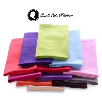 Aunti Ems Kitchen Dinner Napkins Cloth - 12 Pack - 100 Natural Cotton - 20x20 Oversized - Contains one each Magenta Lime Ming Red Stone Black Lavender Grape Orange Teal Navy Mustard and Leaf