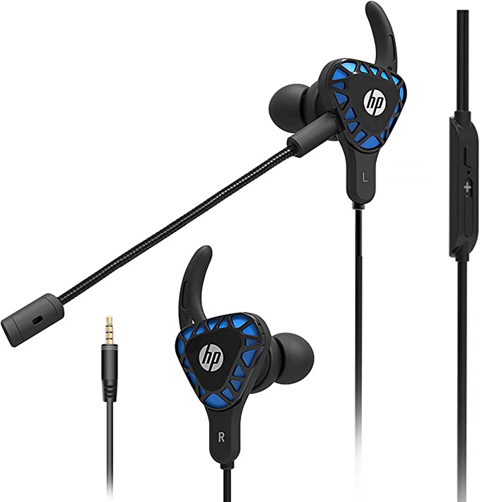 HP Gaming Headphones, in-Ear Headset, Deep Bass Earphones with Detachable Microphone for Mobile Gaming, Nintendo Switch, Xbox One, PS4, Pro, PC, Black