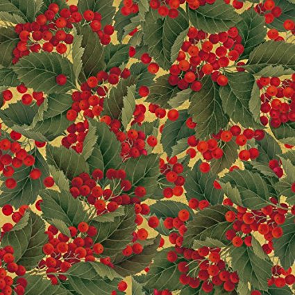 Entertaining with Caspari Continuous Gift Wrapping Paper, Christmas Berries Roll, 8-Foot, 1-Roll