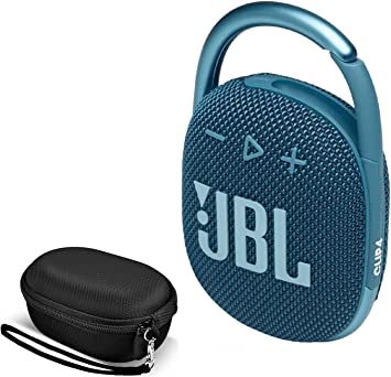 JBL Clip 4 Portable Waterproof Wireless Bluetooth Speaker Bundle with Premium Carry Case (Blue)