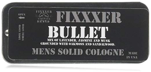 Natural Men's Solid Cologne"BULLET" (18g) metal tin, Fixxxer Brand