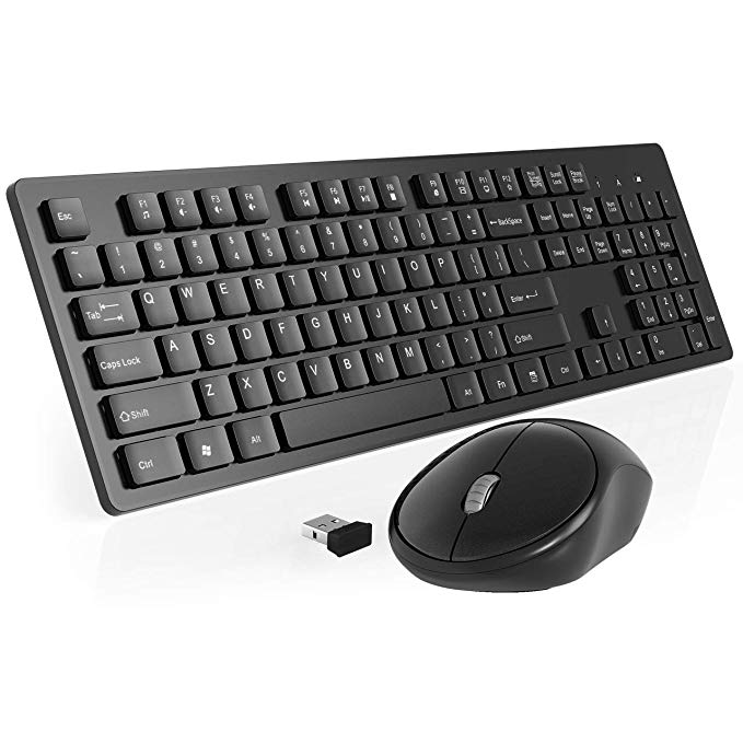 Wireless Keyboard and Mouse, TedGem Keyboard and Mouse Combo 2.4G USB Keyboard and Mouse Ergonomic Keyboard and Mouse Keyboard Combo 105 Keys for PC Desktops, Laptops, Mac OS & Windows