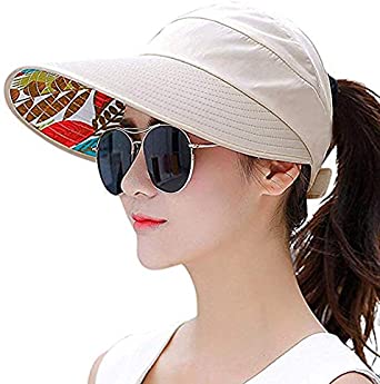 Women Plain-Sun-Hats Protection Visor-Brim Beach-Gardening-Summer - Packable Hiking Safari Golf Fishing