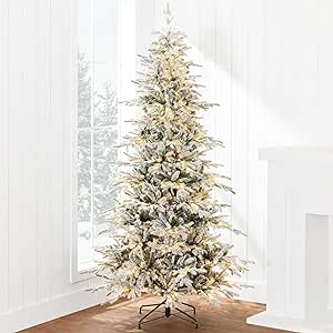 Best Choice Products Lighted Aspen Christmas Tree, 9ft Flocked Artifical Noble Fir, Pre-Lit White & Multicolored LED Lights Premium Holiday Décor