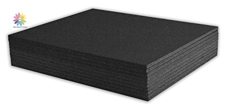 Mat Board Center, Pack of 10 8x10 3/16" BLACK Foam Core Backing Boards