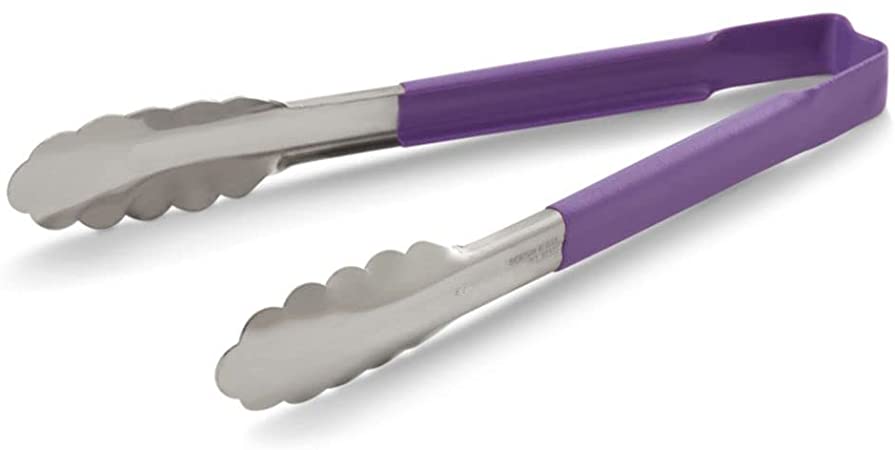 Vollrath 4780980 Kool-Touch Purple Handled 9.5" Utility Tong
