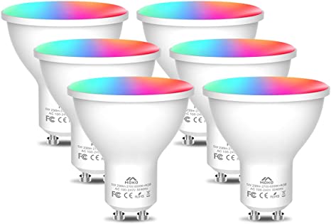 MoKo Smart WiFi LED Spot Light Bulb 5W GU10 Dimmable Spotlight RGB   Cool   Warm Light Work with Alexa Echo,Google Home,Compatible with SmartThings, Voice/APP Control, Timer, 2.4GHz Network, 6 Pack