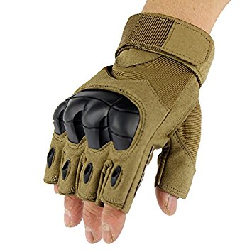 1 Pair Sports Gloves, ADiPROD Hard knuckle Half Finger/Fingerless Shooting Army Police Airsoft Gear