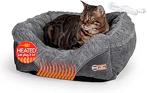 K&H Pet Products Thermo-Pet Lounge Sleeper Indoor Heated Dog Bed for Small Dogs & Cats - Automatic Dog Heating Pad Indoor, Warm Calming Pillow Bed, Machine Washable - Small 20.5" x 19.5" x 6.5"