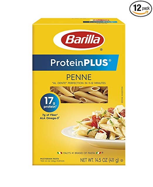 Barilla ProteinPlus Multigrain Pasta, Penne, 14.5 Ounce (Pack of 12)