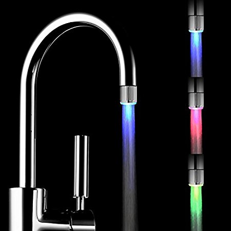 Water LED Faucet Light with Temperature Sensor Shower Head with 3 Colors Easy to Install
