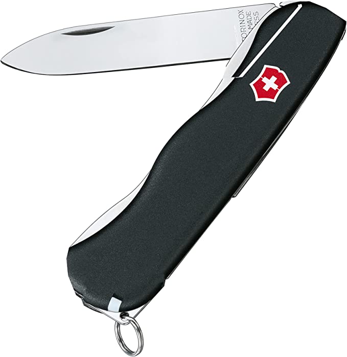 Victorinox Sentinel Swiss Army Pocket Knife, Large, Multi Tool, 4 Functions, Large Locking Blade, Black