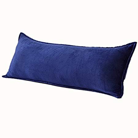 Zhiyuan Warm Fleece Body Pillow Cover Long Pillowcase, 17.5 x 47 Inch, Navy Blue