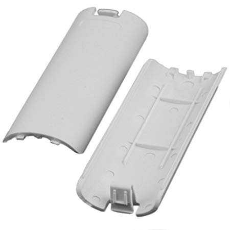 2 PCS New Battery Back Door Shell Cover for Nintendo Wii Remote Controller White