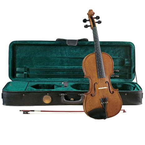 Cremona SV-175 Premier Student Violin Outfit 18 Size Ebony Fittings Aging Toner Prelude Strings Deluxe  Case