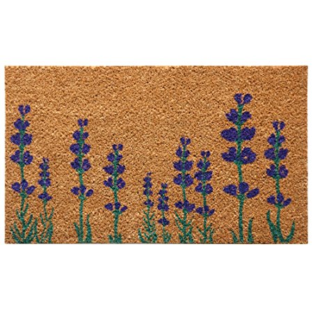 Rubber-Cal "Purple English Lavender" Flower Doormat, 18 x 30"