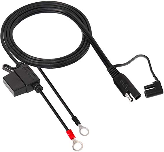 MOTOPOWER MP68994A 4FT SAE Ring Terminal Harness Cable with Fuse Protection