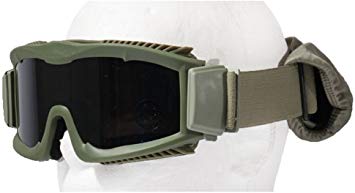 Lancer Tactical Airsoft CA-221GB Safety Goggles Smoke Lens Stylized Vents - OD GREEN