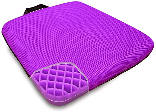 HANCHUAN Gel Seat Cushion Thick Seat Cushion for Office Chair Or The Car and Home - Can Help in Relieving Back Pain & Sciatica Pain Pressure Sores Buttocks Wheelchairs Gel Cushion Seat