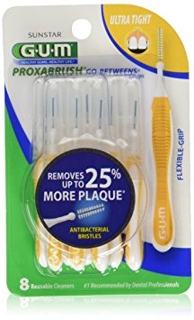 GUM Proxabrush Go-Betweens Cleaners 8 ct - Ultratight Pack of (3)