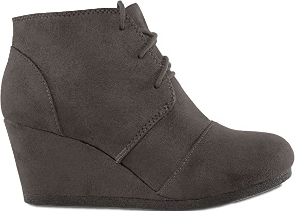 MARCOREPUBLIC Galaxy Wedge Boots for Women and Young Girls - Comfortable Ankle Boots for Women - Casual Shoes Booties with Lace Up Front