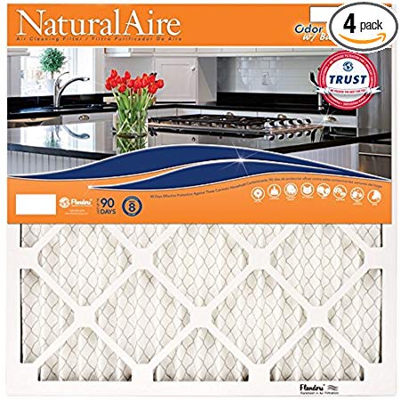 NaturalAire Odor Eliminator Air Filter with Baking Soda, MERV 8, 12 x 18 x 1-Inch, 4-Pack