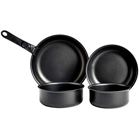 AmazonBasics 5 Piece Cookware Set with Removable Handle