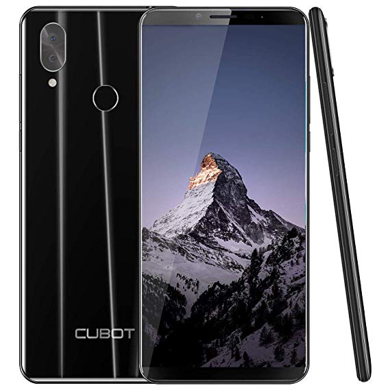 CUBOT X19 64GB 5.93-Inch FHD  4G Smartphone Unlocked with 4GB RAM, Android 9.0, Dual Sim, 4000mAh Battery, 16MP Camera, Fingerprint Sensor,Face ID-Black