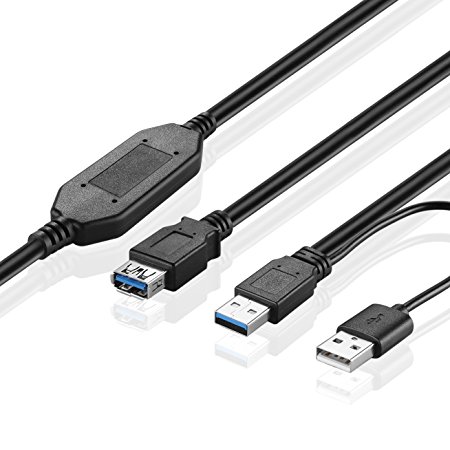 TNP USB Extension Cable 30 ft - SuperSpeed USB 3.0 Active Extender Cord Repeater Booster Type A Male to A Female for External Hard Drive, Printer, Scanner, Mouse, Keyboard, USB Hub, Windows PC, Mac