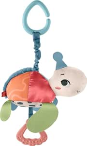 Fisher-Price Baby Stroller Toy Planet Friends Sea Me Bounce Turtle Plush with Teether, Motion & Sounds for Newborns Ages 0  Months