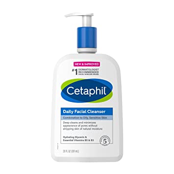 Face Wash by CETAPHIL, Daily Facial Cleanser for Sensitive, Combination to Oily Skin, NEW 20 oz, Gentle Foaming, Soap Free, Hypoallergenic