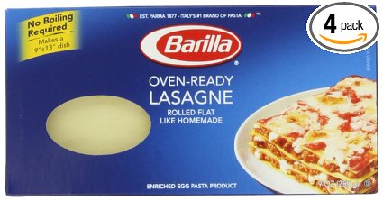 Barilla Pasta Oven-Ready Lasagne 9 Ounce Pack of 4