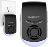 BugzOff Ultrasonic Electric Pest Control Repeller FREE Nightlight Wall Plug-in- Best Indoor for Insects Cockroach Rodents Fly Ants Spiders Fleas Mice - Roach Killer Mouse Repellent Black
