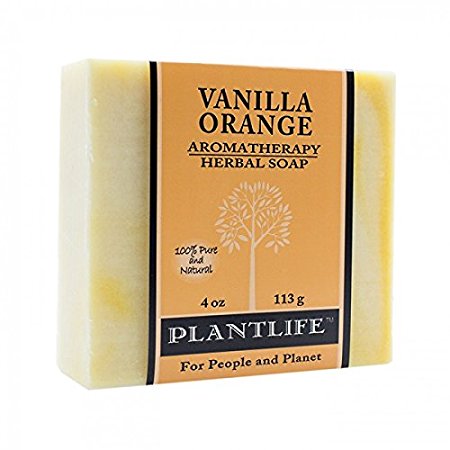 Plantlife Vanilla Orange 100% Pure & Natural Aromatherapy Herbal Soap 4 oz 113g