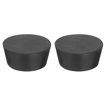 uxcell 2 Pcs Solid Rubber Stopper, Tapered Lab Seal Tube Stopper Plug for Test Tube Flasks Glass Containers Industry and Laboratories, 90x75x39mm Black