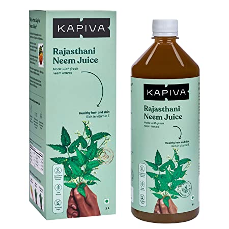 Kapiva Rajasthani Neem Juice | Natural Juice made from Fresh Neem Leaves | Healthy Hair & Skin | No Added Sugar, 1L